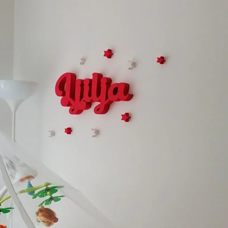 3D ime od stirodura za dečiju sobu