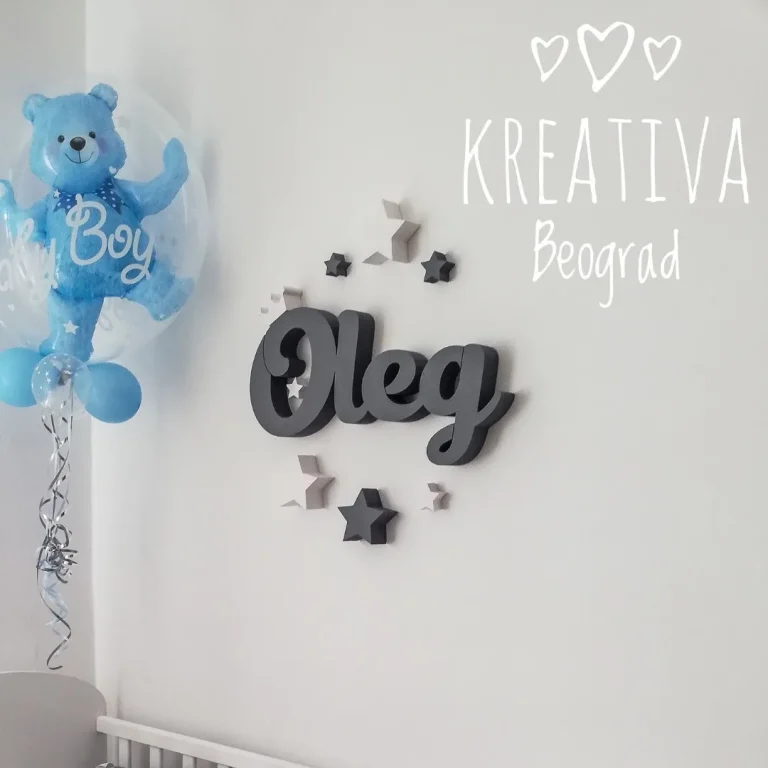 3D ime od stirodura za dečiju sobu
