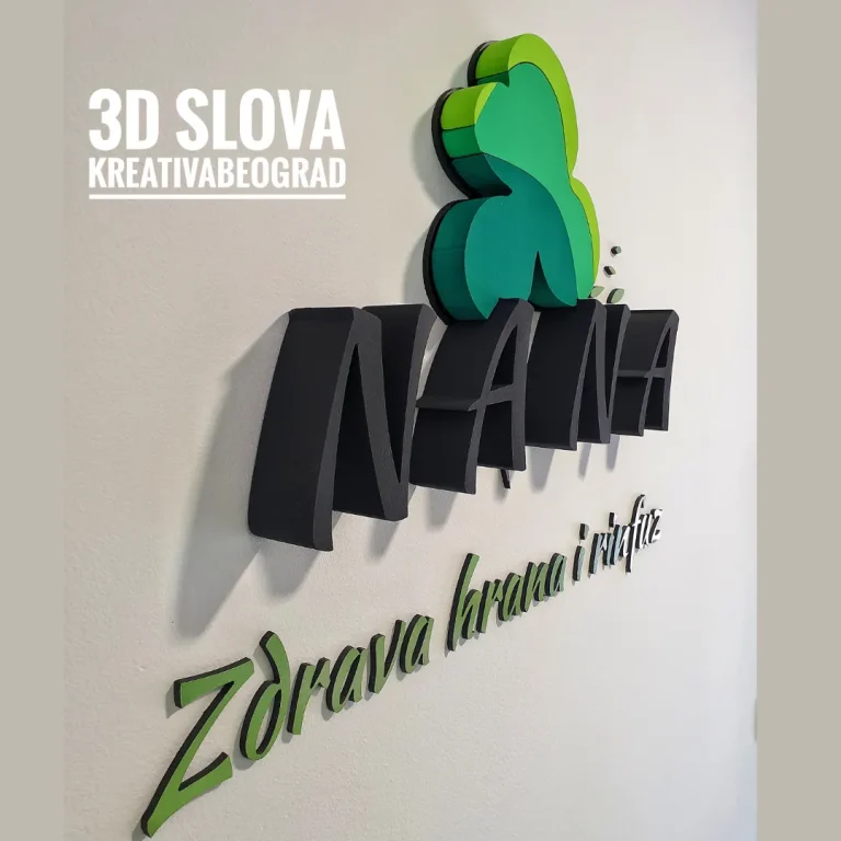 3D slova od stirodura na zidu